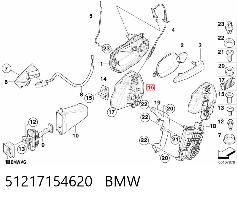 51217154620 BMW Cerradura delantera derecha