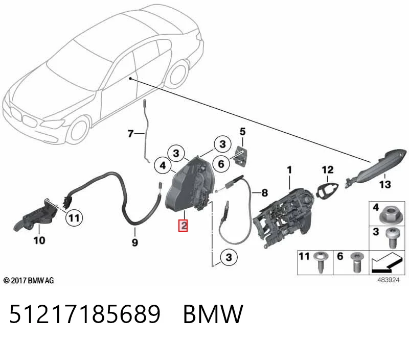 51217185689 BMW Cerradura de puerta