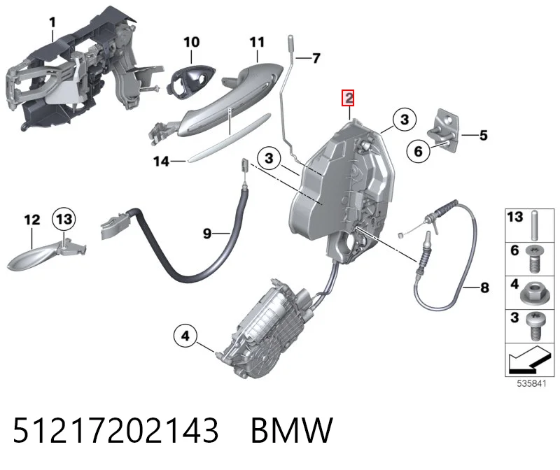 51217202143 BMW Cerradura de puerta