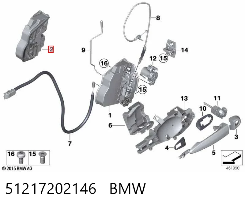 51217202146 BMW Cerradura delantera derecha