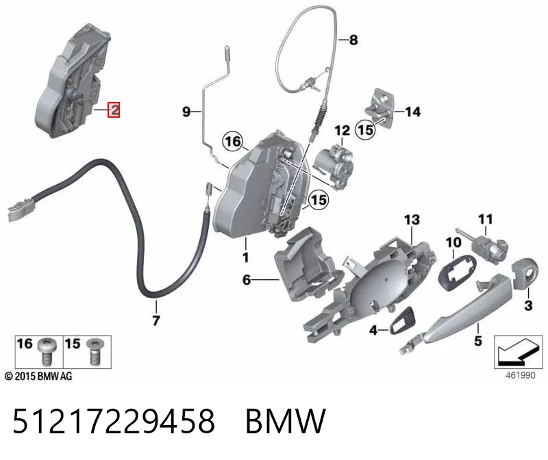 51217229458 BMW Cerradura delantera derecha