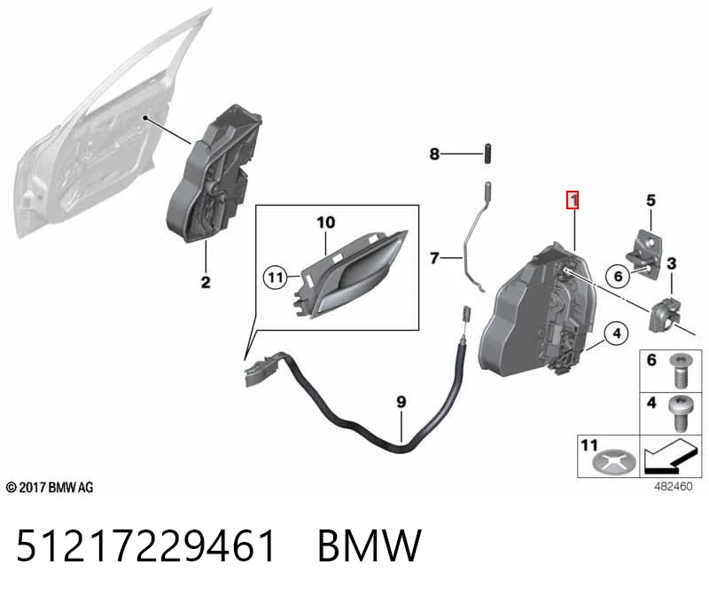 51217229461 BMW Cerradura de puerta