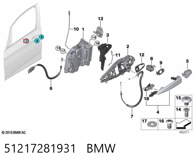 51217281931 BMW Cerradura de puerta