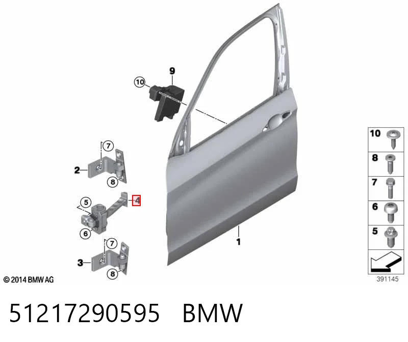 51217290595 BMW Limitador de apertura de puerta delantera