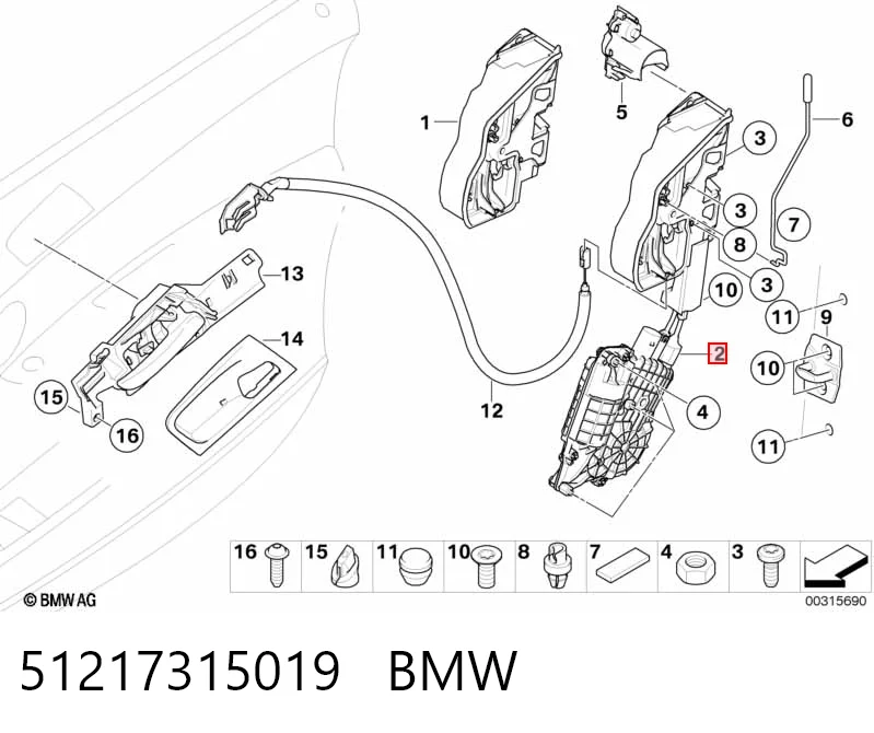 51217315019 BMW Cerradura de puerta