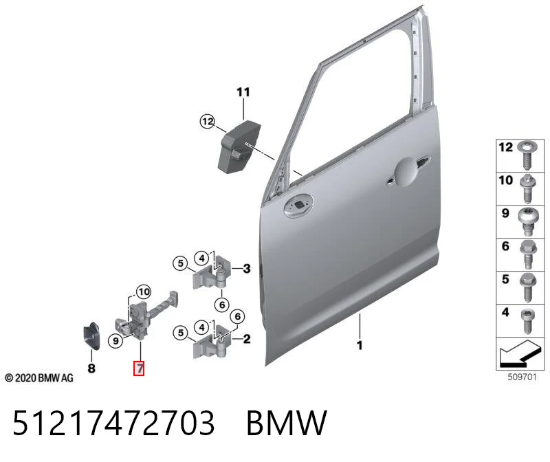 51217472703 BMW Limitador de apertura de puerta delantera izquierda