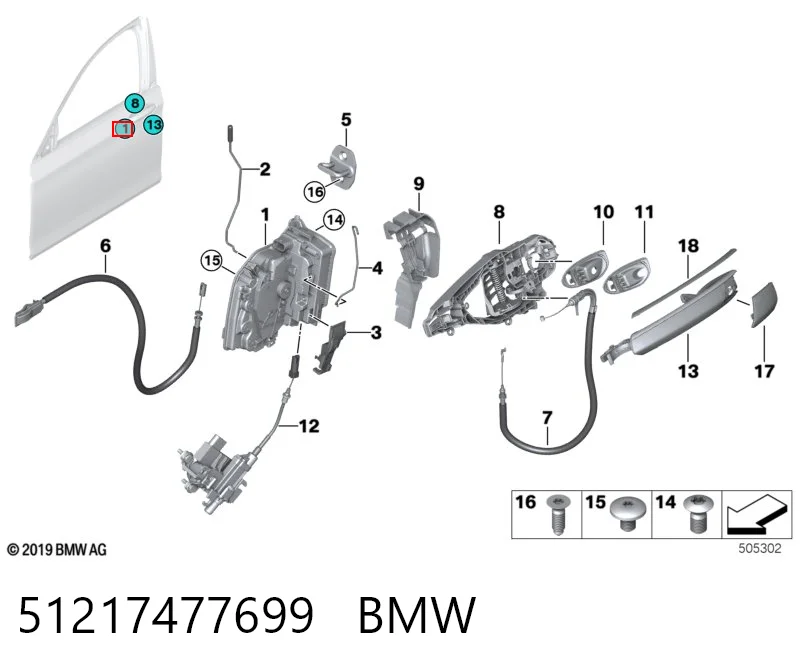 51217477699 BMW Cerradura de puerta