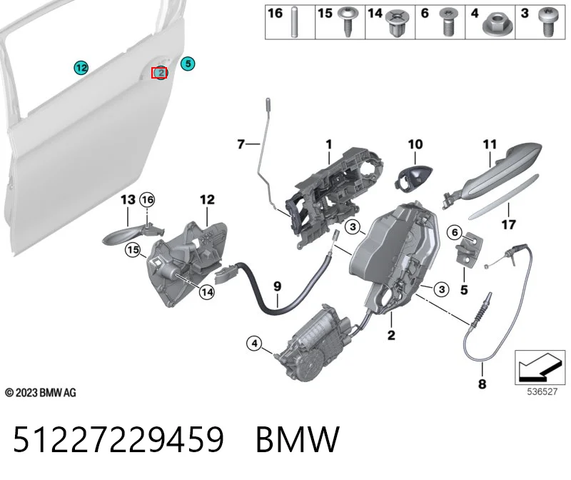 51227229459 BMW Cerradura de puerta trasera izquierda