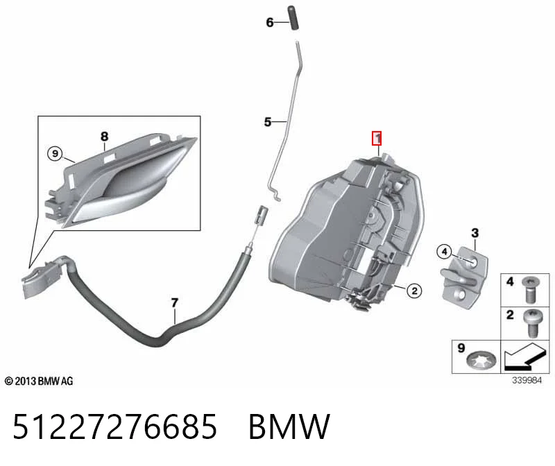 51227276685 BMW Cerradura de puerta trasera izquierda