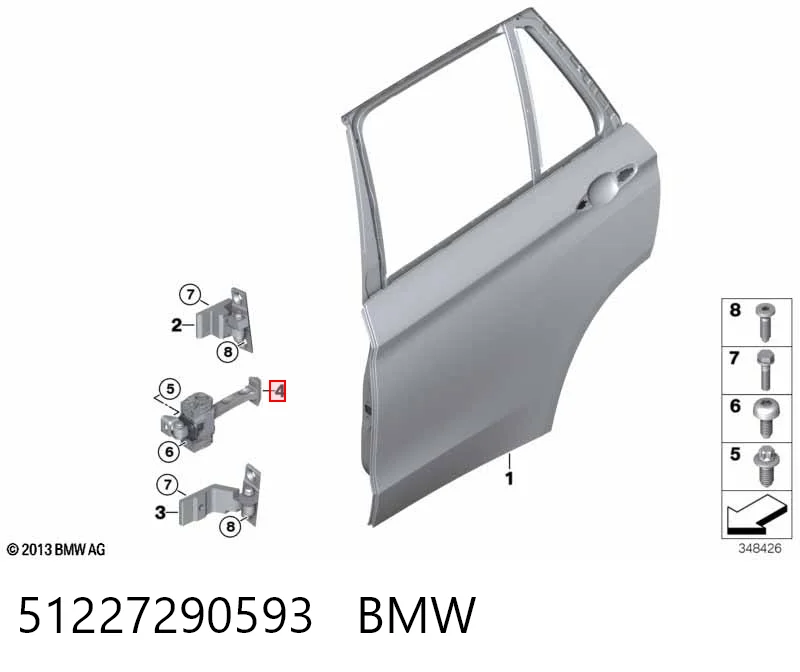 51227290593 BMW Limitador de apertura de puerta trasera