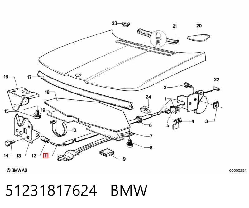Comprar Cable de apertura del capó BMW 3  E36 a bajo precio