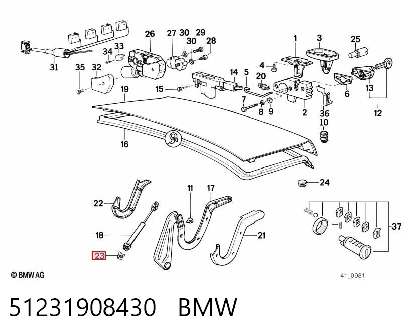 51231908430 BMW Abrazadera de silenciador trasera
