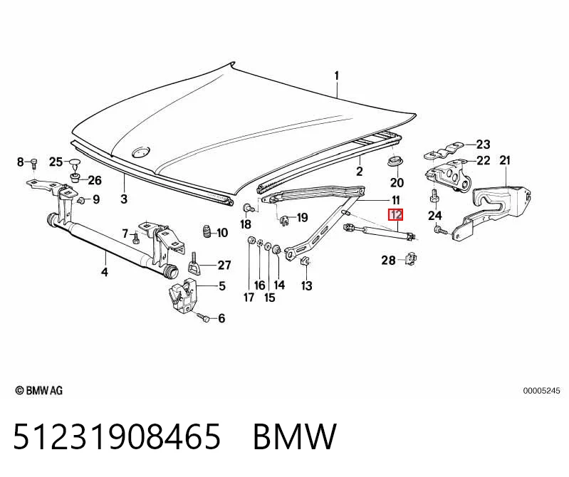 Amortiguadores de capó BMW 7  (E32)