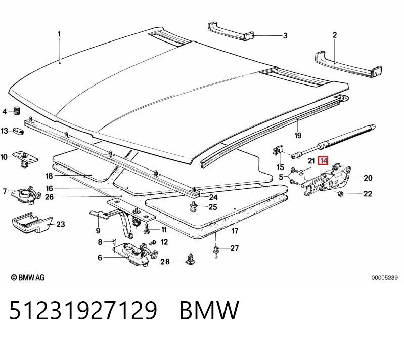 Muelle de capó BMW 5 (1980-1990)