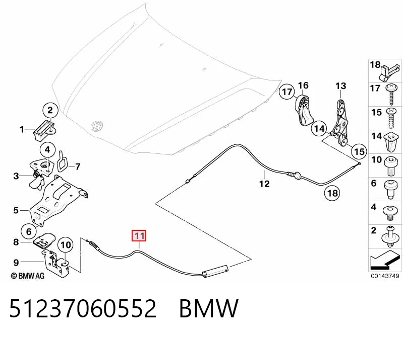 Comprar Cable de apertura del capó BMW 3 E90 a bajo precio