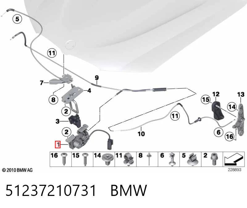 51237210731 BMW Cerradura de Capot