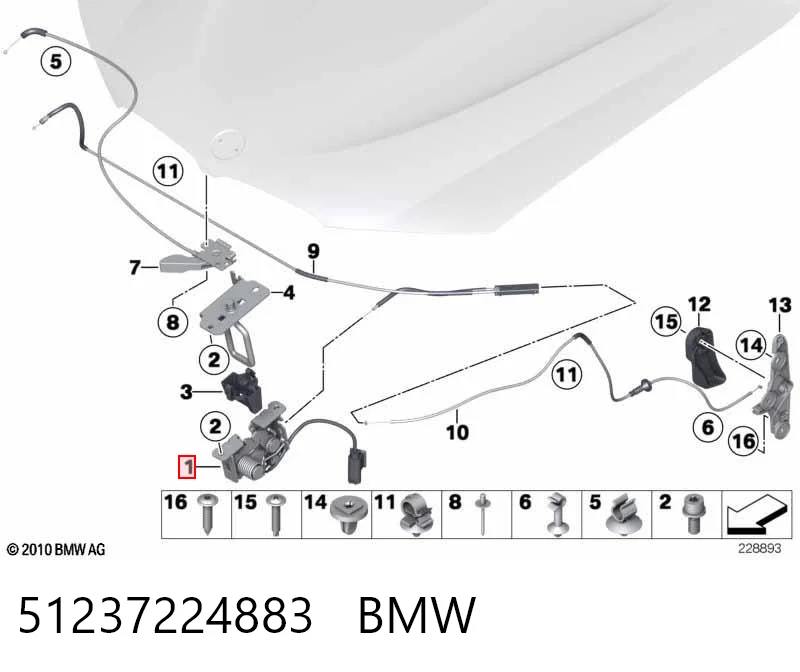 51237224883 BMW Cerradura de Capot