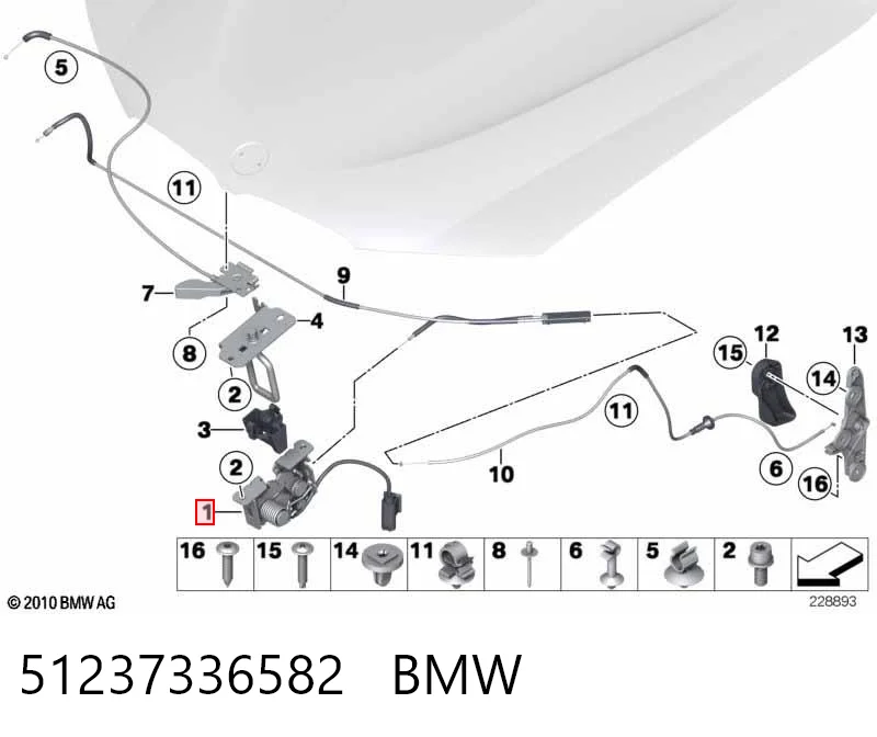 51237336582 BMW Cerradura de Capot