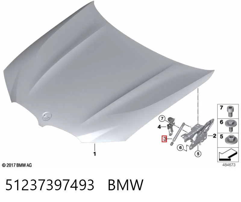 51237397493 BMW Muelle de capó 