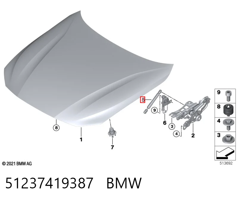  Amortiguador de capó BMW 3 