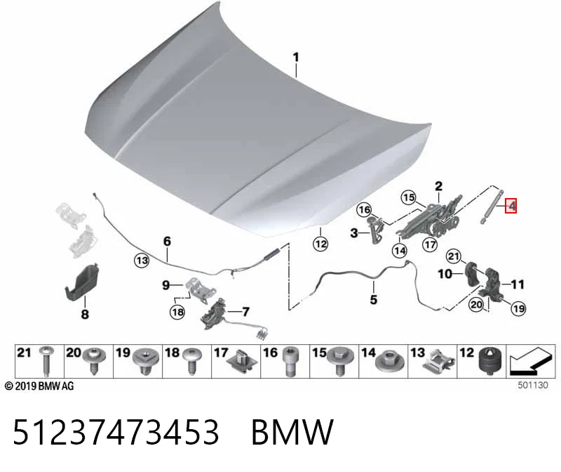  Amortiguador de capó BMW 1 