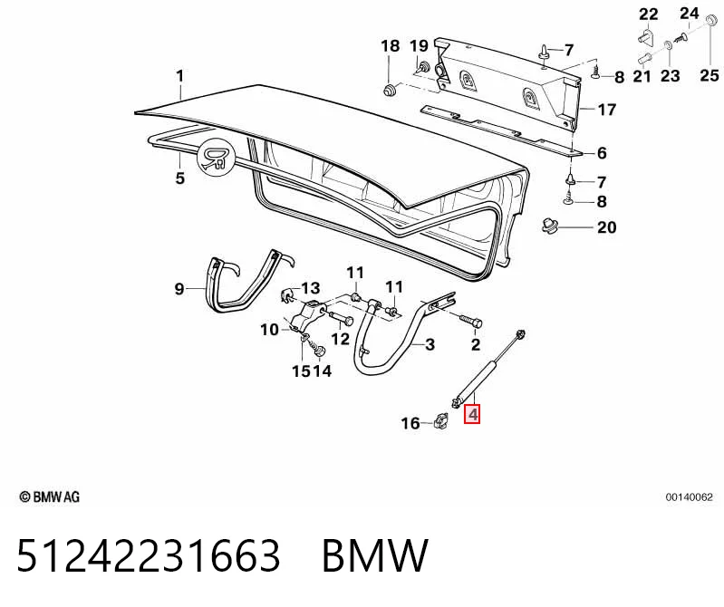 51242231663 BMW Amortiguador de porton