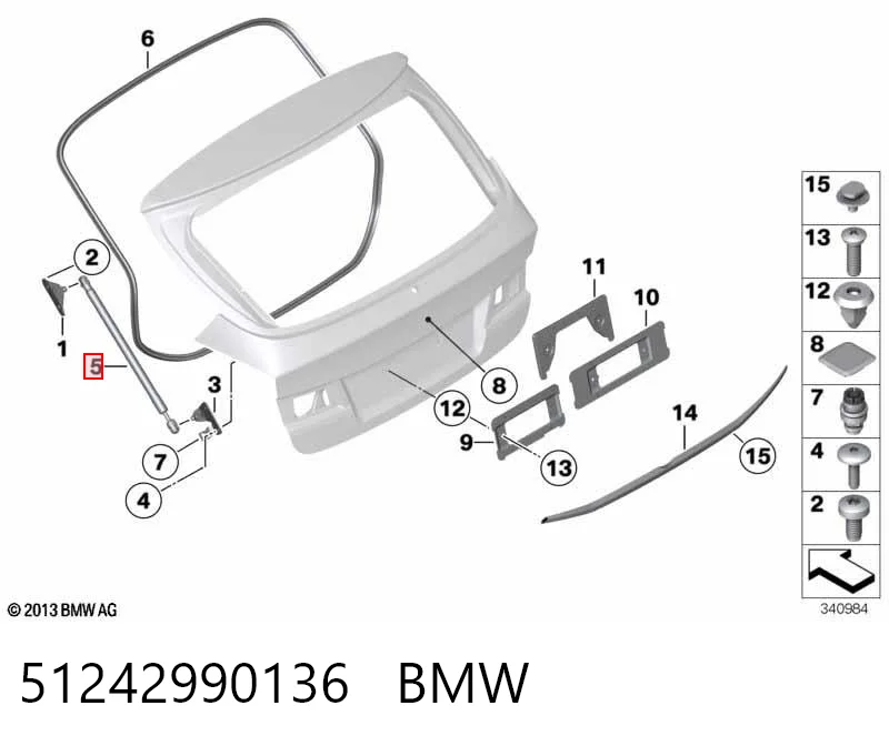 51242990136 BMW Amortiguador de porton