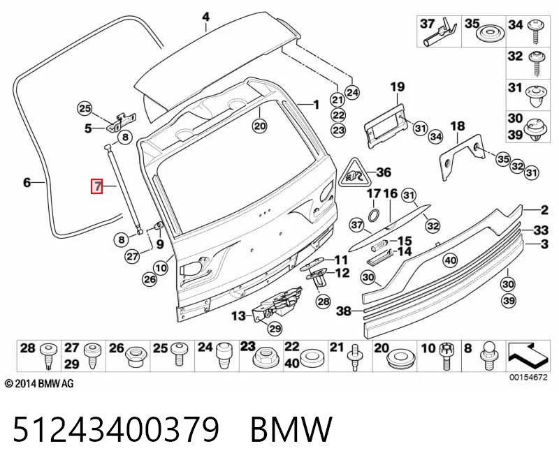 51243400379 BMW Amortiguador de porton