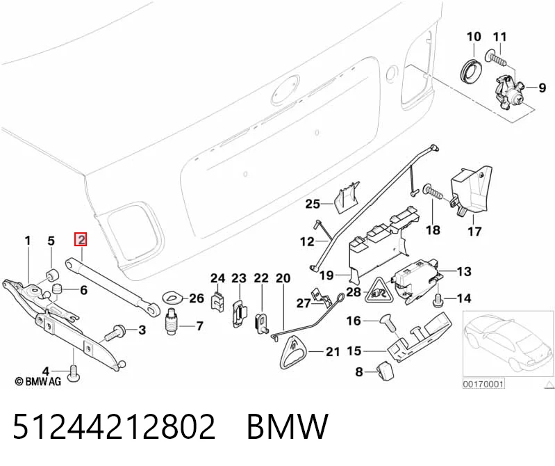 51244212802 BMW Amortiguador de porton