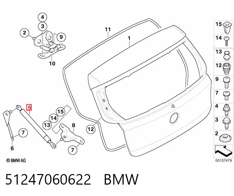 51247060622 BMW Amortiguador de porton