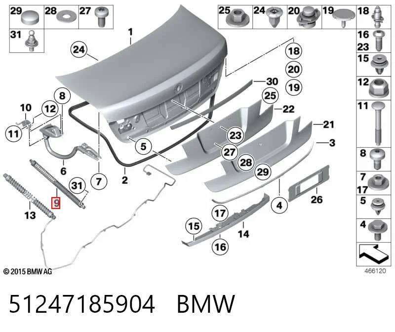51247185904 BMW Amortiguador de porton