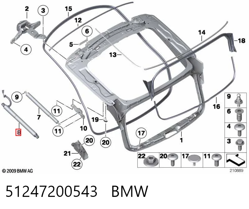 51247200543 BMW Amortiguador de porton