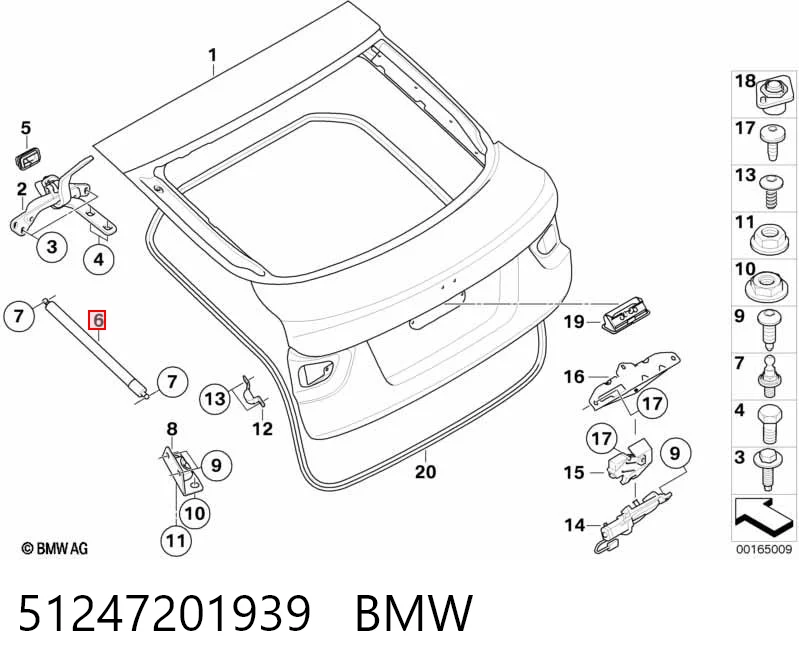 51247201939 BMW Amortiguador de porton