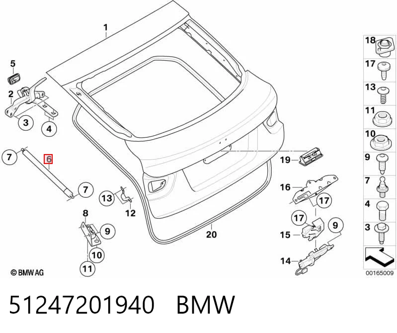 51247201940 BMW Amortiguador de porton