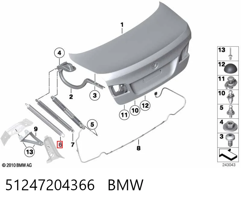 51247204366 BMW Amortiguador de porton