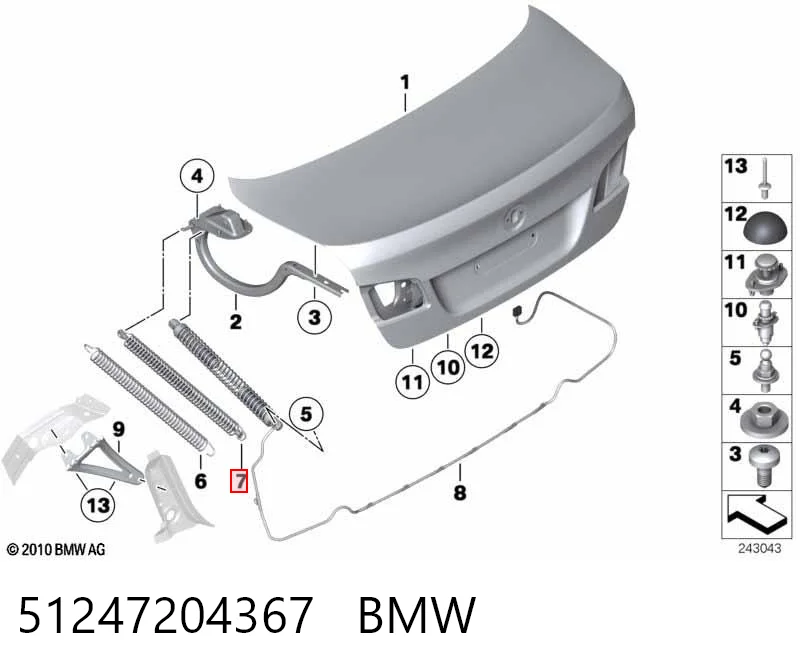 51247204367 BMW Amortiguador de porton