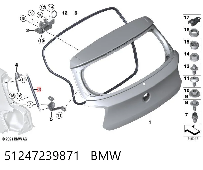 51247239871 BMW Amortiguador de porton
