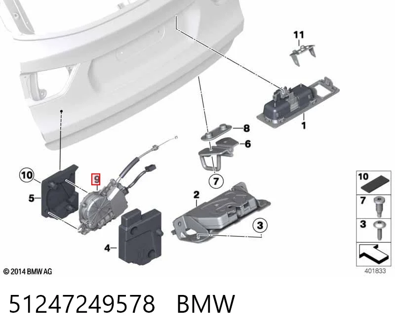 51247249578 BMW Motor de cierre suave del maletero