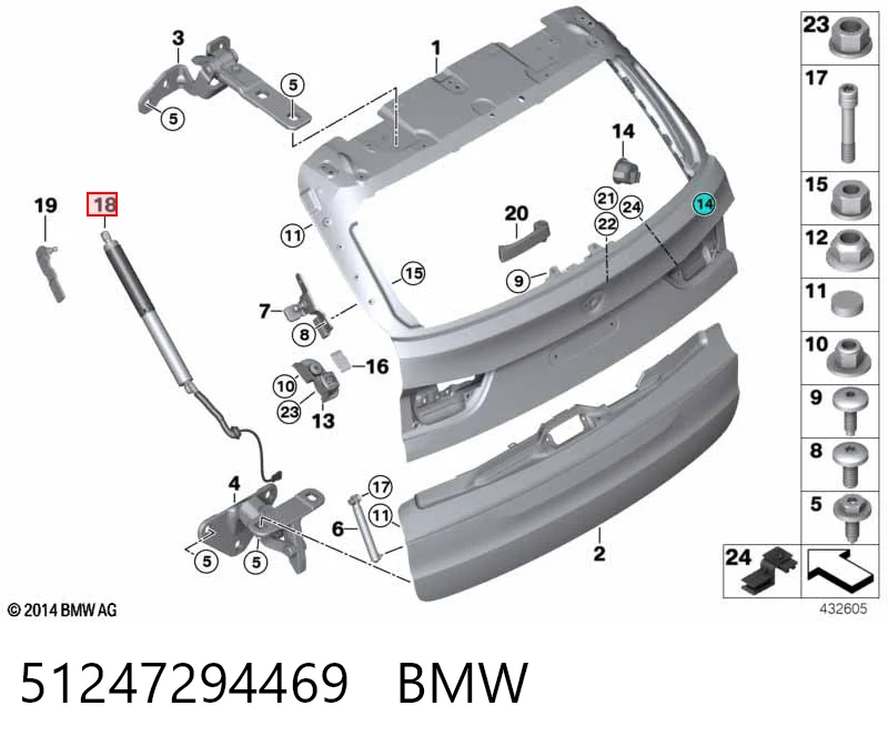 51247294469 BMW Amortiguador de porton