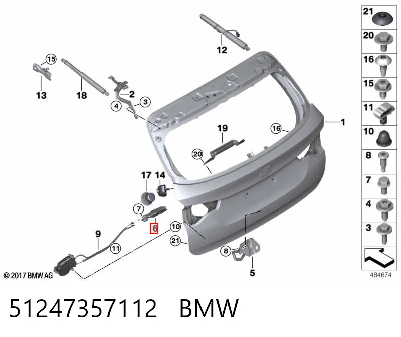 51247357112 BMW Cierre del maletero