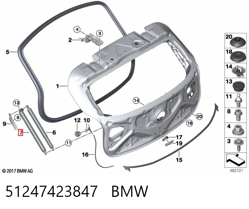 Amortiguador de porton para BMW X2  F39