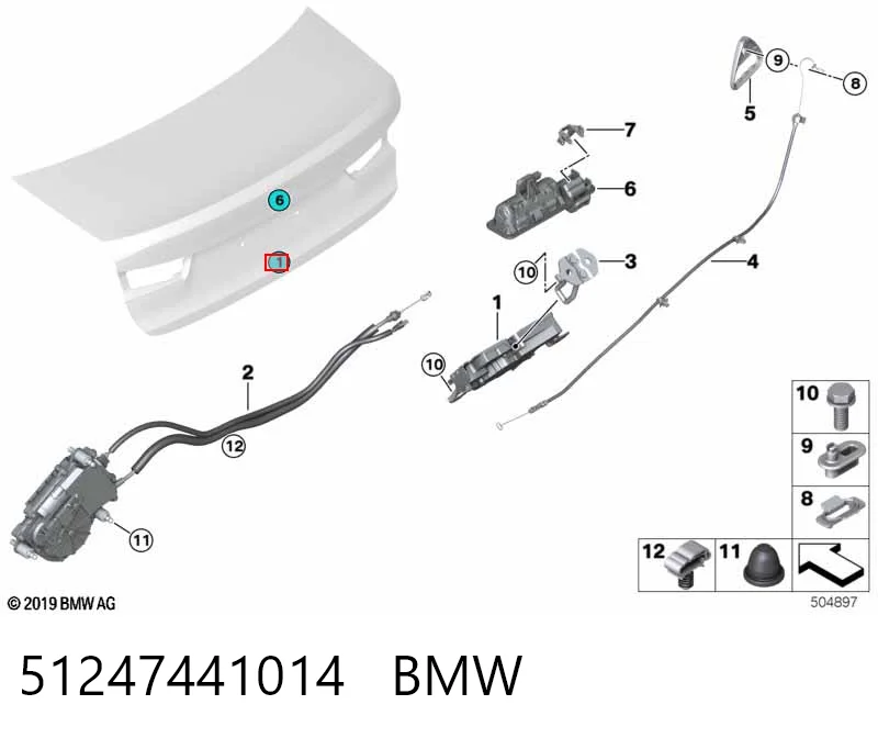 51247441014 BMW Cierre del maletero