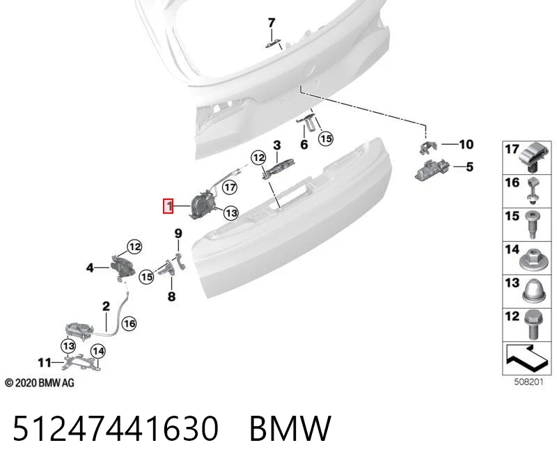 51247441630 BMW Motor de cierre suave del maletero