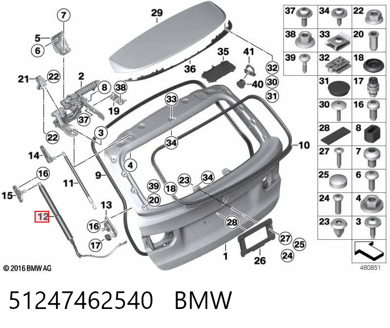 51247462540 BMW Amortiguador de porton