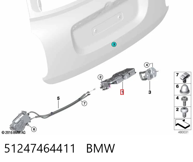 Cerradura de maletero BMW X2  (F39)
