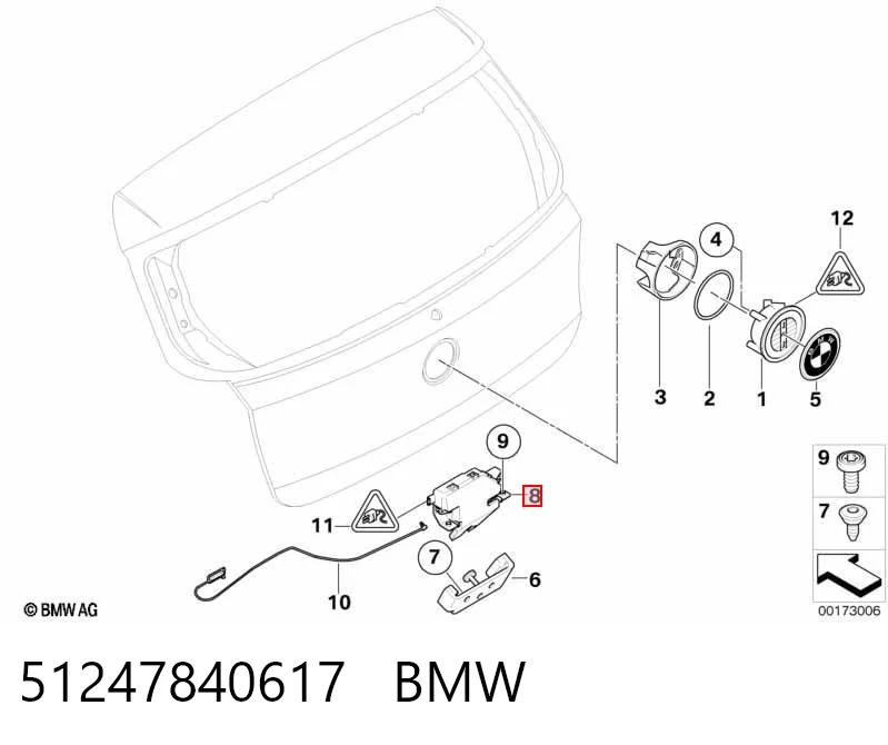 51247840617 BMW Cierre del maletero