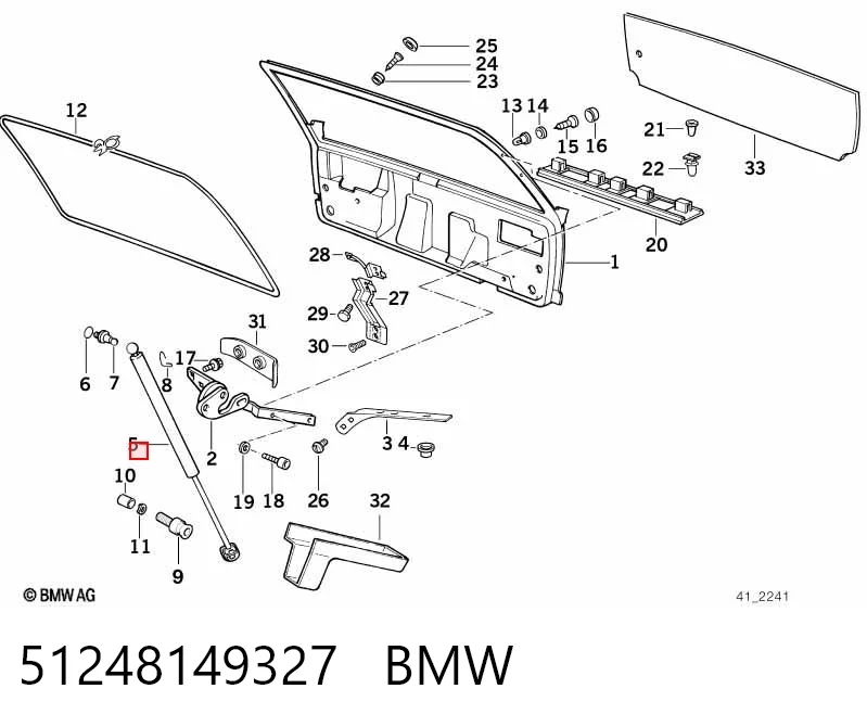 Amortiguador maletero para BMW 5 E34