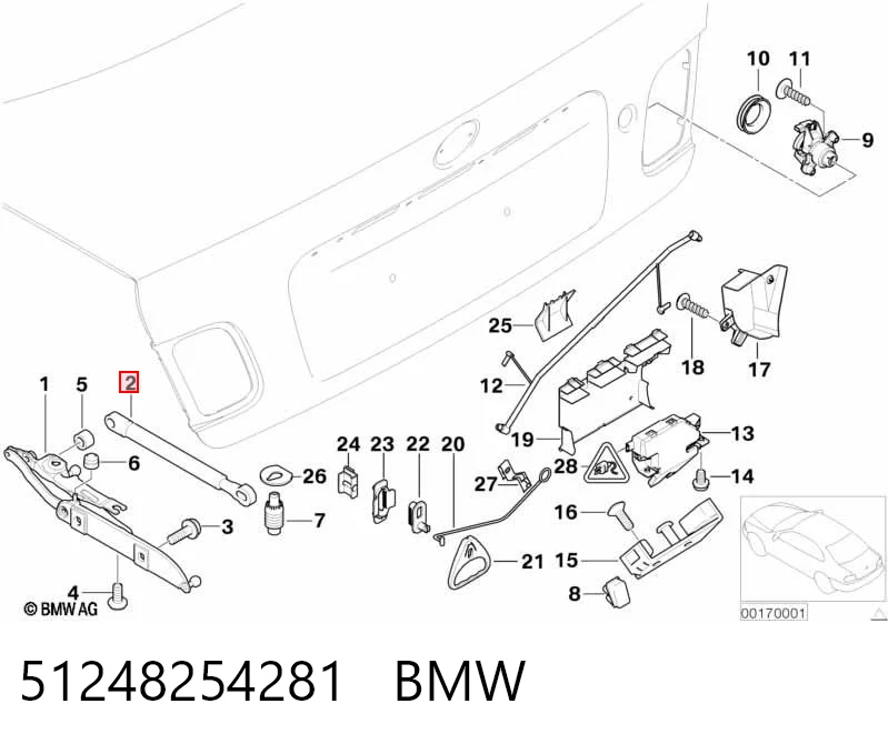 51248254281 BMW Amortiguador de porton