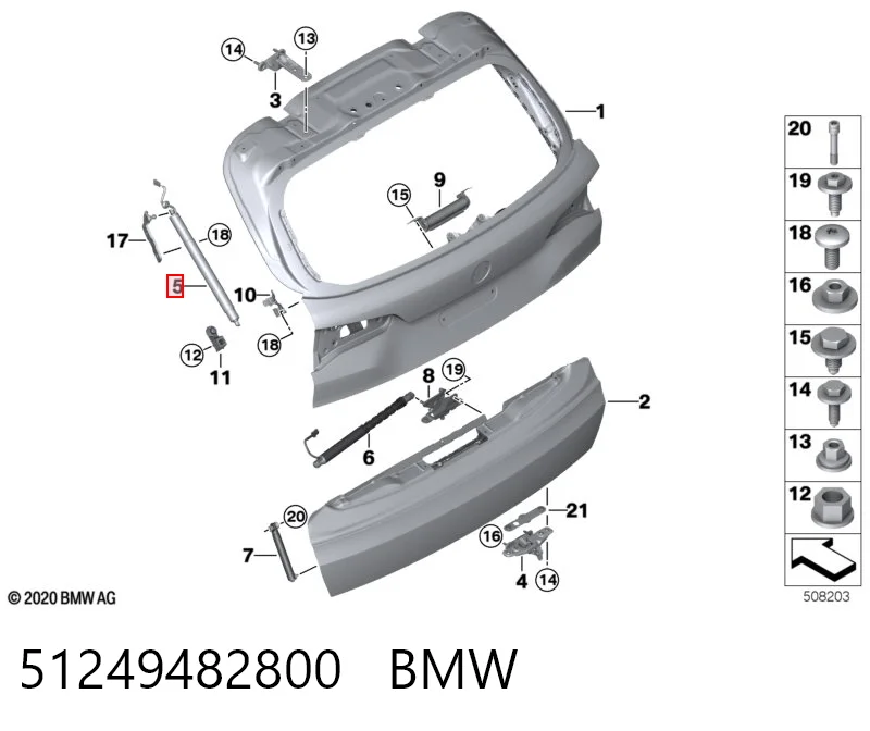 51249482800 BMW Amortiguador de porton