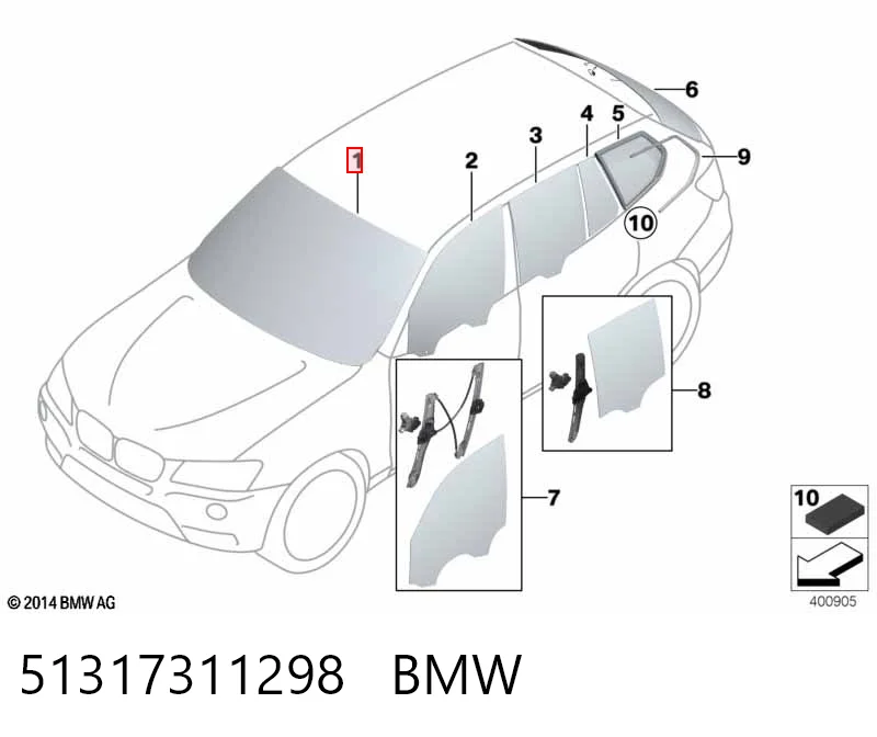 Parabrisas delantero BMW X3 (2010-2017)